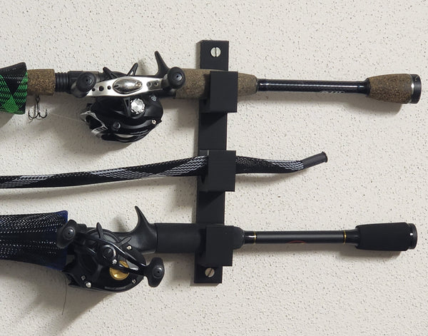 Mae's Baits Wall Mounted 3 Rod Holder